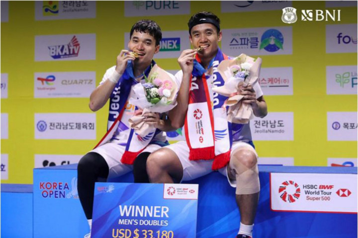 Leo/Bagas menang atas Kang/Seo melalui rubber game 18-21, 21-9, 21-8 pada pertandingan babak final yang digelar di Mokpo, Korea Selatan itu.