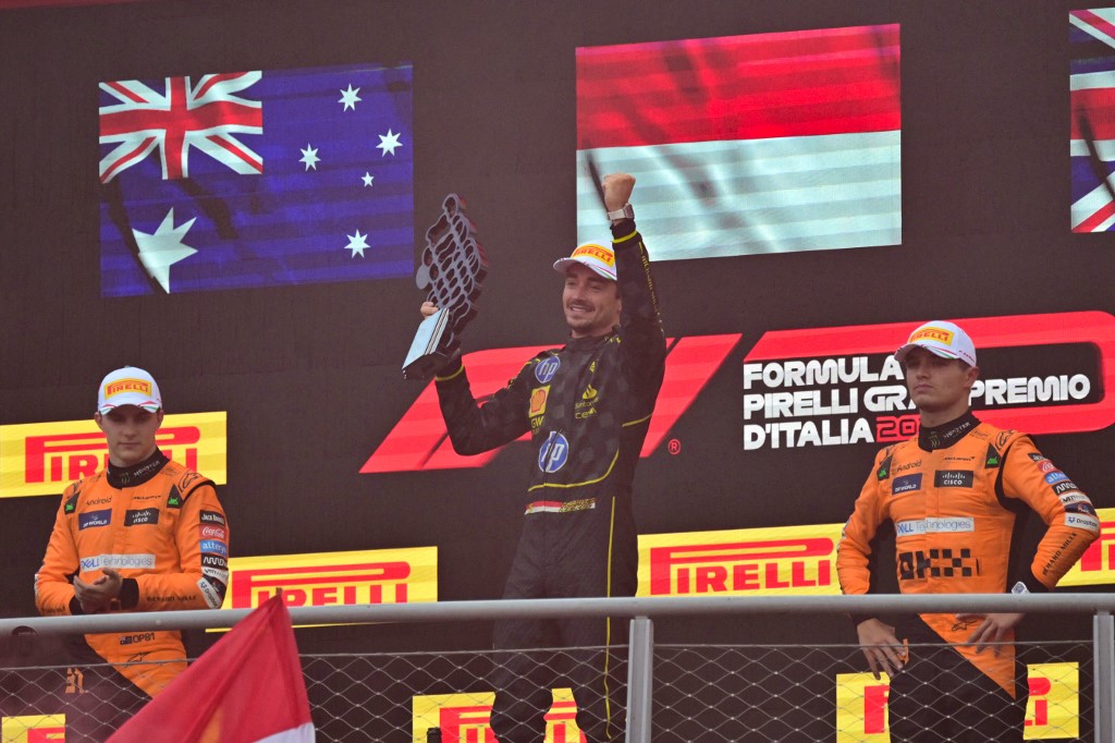 Strategi pemilihan ban Leclerc mampu mempersulit Lando Norris yang memulai balapan dari start terdepan. Sepanjang balapan Leclerc hanya melakukan satu kali pit stop dan menggunakan ban keras saat balapan memasuki lap 16.