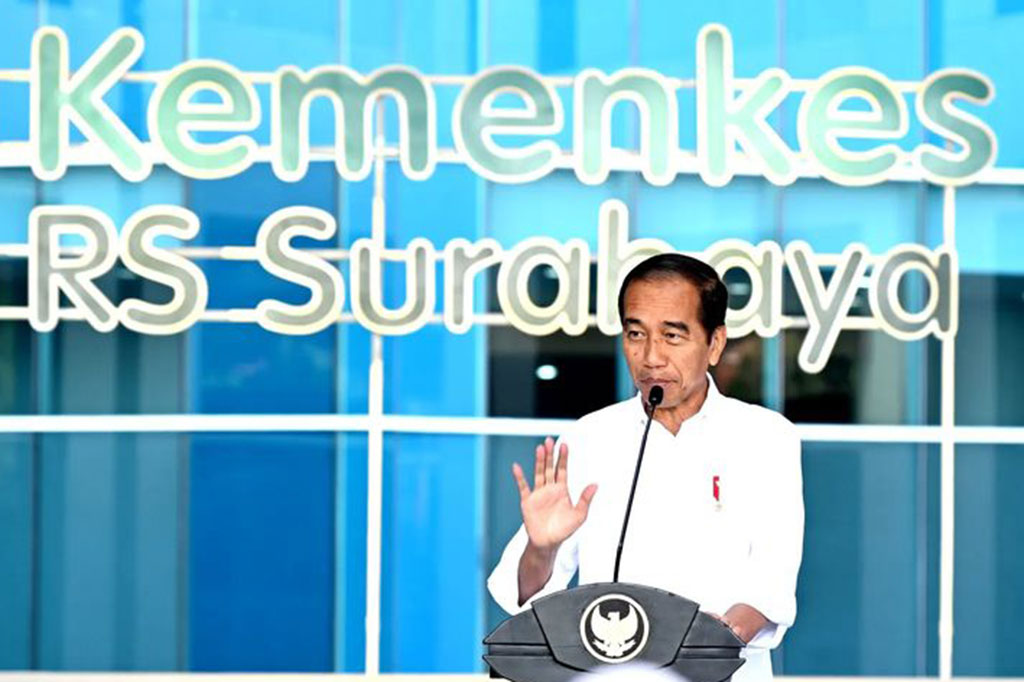Dalam sambutannya Jokowi mengatakan penyebab kematian tertinggi di Indonesia karena penyakit stroke, serangan jantung, dan kanker.