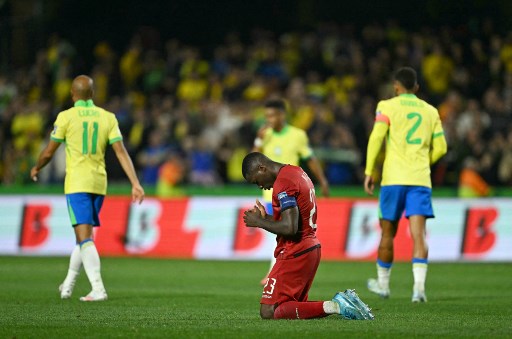 Tim nasional Brasil menundukkan Ekuador 1-0 pada laga kualifikasi Piala Dunia 2026 zona Amerika Selatan Conmebol di Stadion Couto Pereira, Curitiba, Brasil, Sabtu, 7 September 2024 pagi WIB. Gol tunggal Tim Samba dicetak penyerang sayap klub Real Madrid, Rodrygo Goes. 