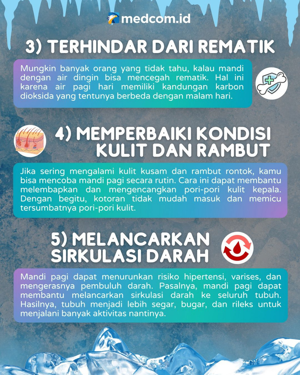 5 Khasiat Mandi Air Dingin