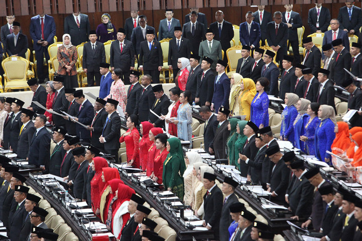 Anggota Majelis Permusyawaratan Rakyat (MPR) RI masa jabatan 2024-2029 resmi dilantik dalam Sidang Paripurna Pengucapan Sumpah/Janji Anggota MPR/DPR/DPD RI di Gedung Nusantara, Senayan, Jakarta, Selasa, 1 Oktober 2024. Pelantikan MPR setelah pelantikan anggota DPR dan DPD RI.