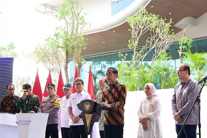 Presiden Joko Widodo meresmikan Mayapada Hospital Nusantara di Ibu Kota Nusantara, Kalimantan Timur, Jumat, 11 Oktober 2024.
