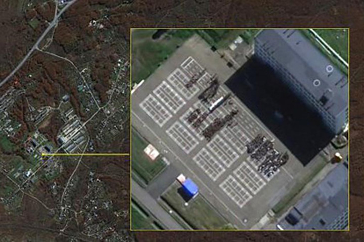 Citra satelit milik Airbus Defence and Space dari fasilitas militer Khabarovsk milik Rusia, tempat Badan Intelijen Nasional Korea Selatan (NIS) mengatakan personel Korea Utara berkumpul di tempat latihan pada Rabu, 16 Oktober 2024.
