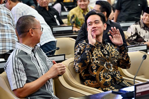DPR menggelar gladiresik pelantikan Presiden dan Wakil Presiden periode 2024-2029. Wakil Presiden terpilih Gibran Rakabuming Raka hadir dalam acara itu, Sabtu, 19 Oktober 2024.