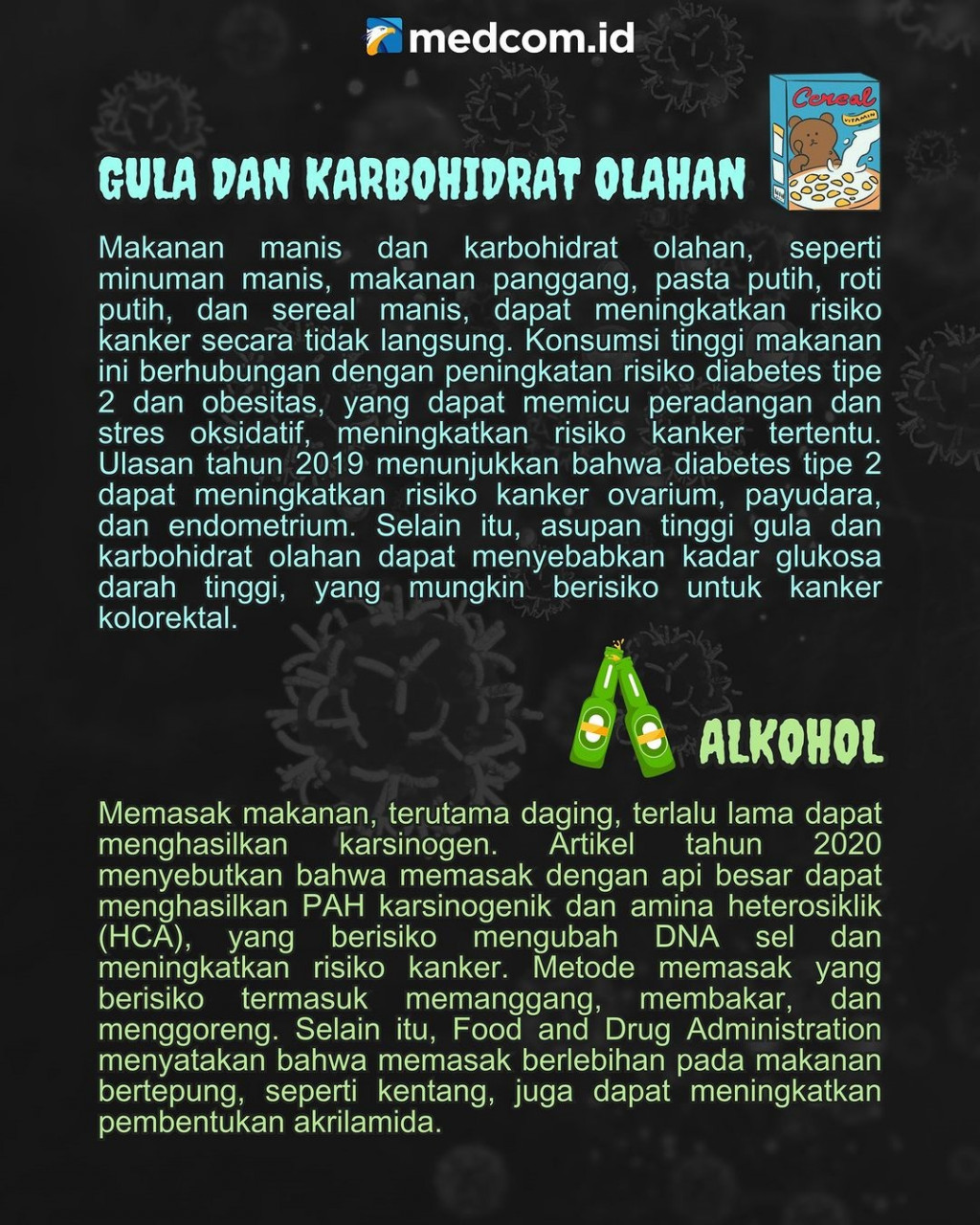 Agar Risiko Kanker tak Meningkat, Batasi 4 Asupan ini!