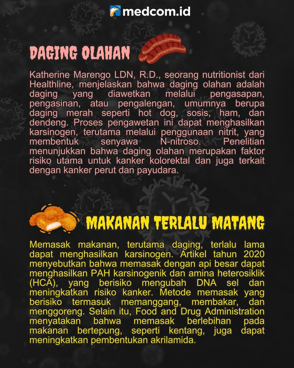 Agar Risiko Kanker tak Meningkat, Batasi 4 Asupan ini!