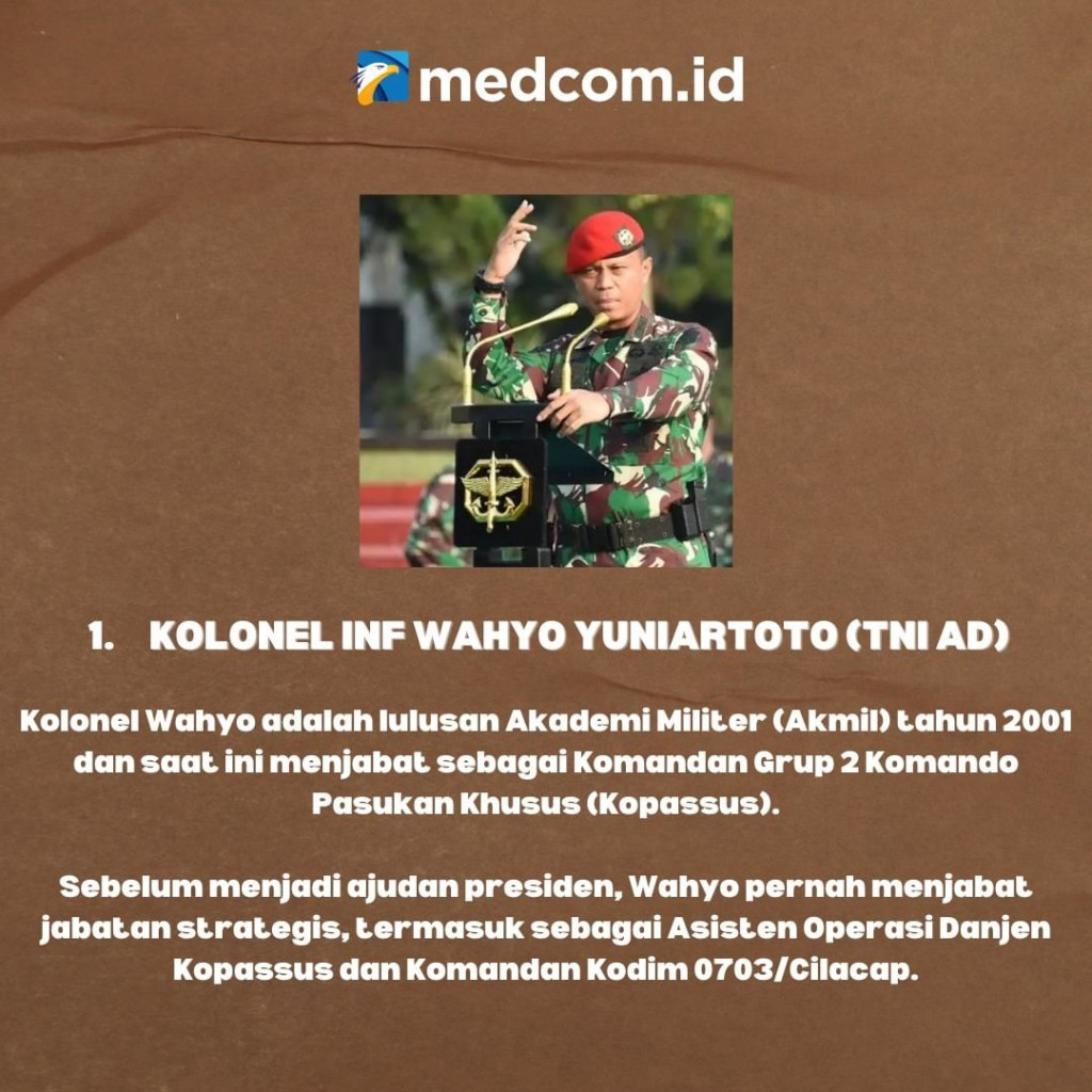 Profil 3 Calon Ajudan Prabowo Subianto