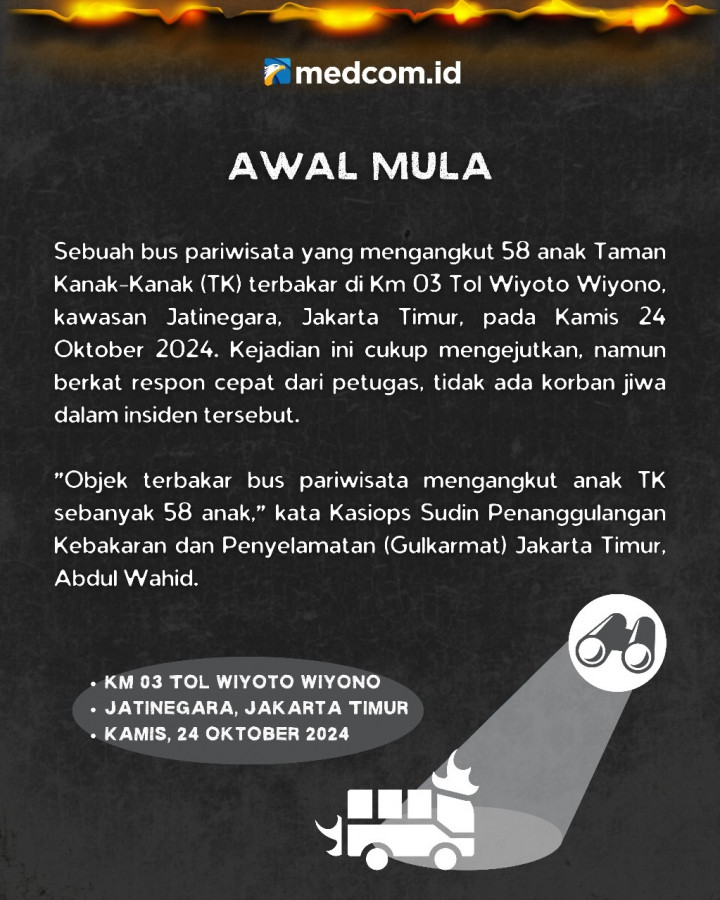 Fakta-Fakta Bus Pariwisata Terbakar di Tol Jatinegara