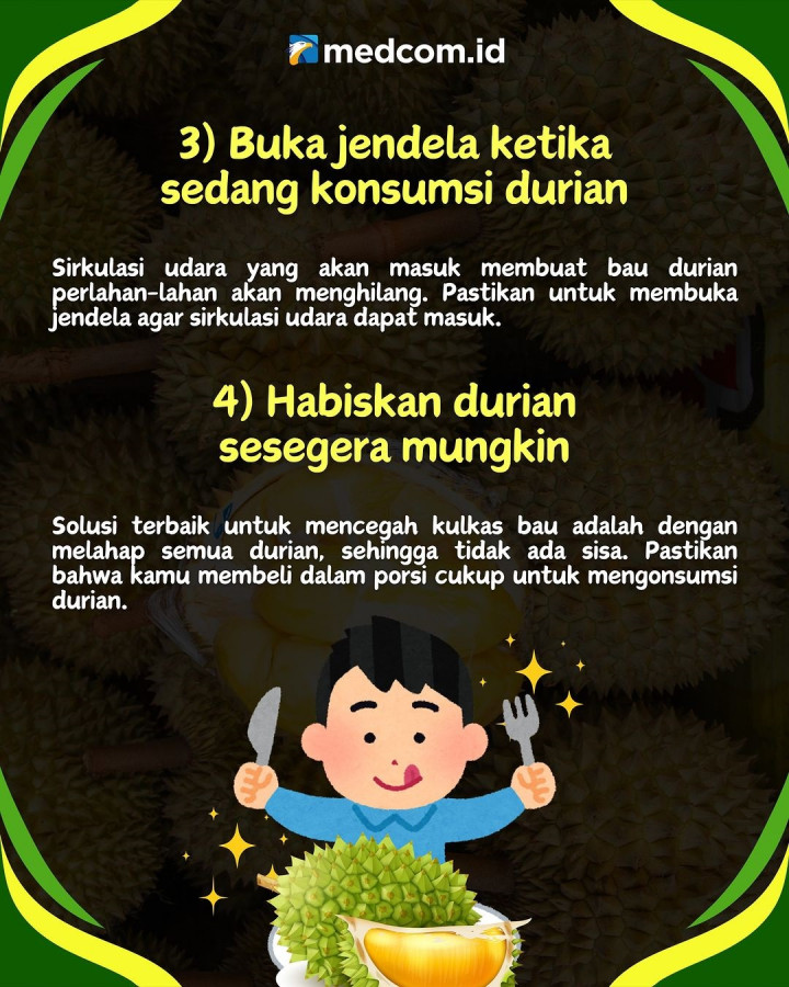 Begini Cara Hilangkan Bau Durian saat Mengonsumsi di Rumah