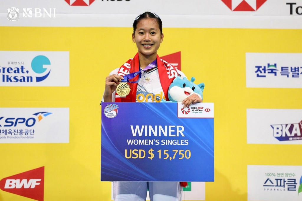 Tunggal putri bulu tangkis Indonesia Putri Kusuma Wardani sukses membawa pulang gelar juara dari Korea Masters 2024 setelah mengalahkan wakil Tiongkok Han Qian dengan skor 21-14, 21-14.