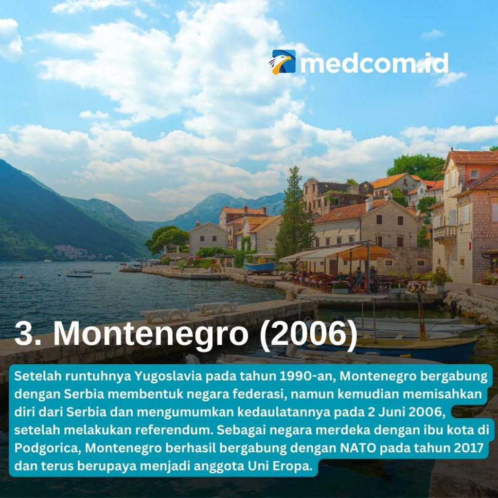 Daftar 7 Negara Termuda di Dunia