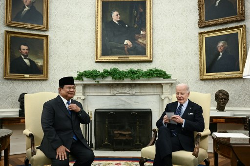 Biden menyatakan kedua negara akan merayakan 75 tahun hubungan diplomatik dan senang dengan kehadiran Prabowo.