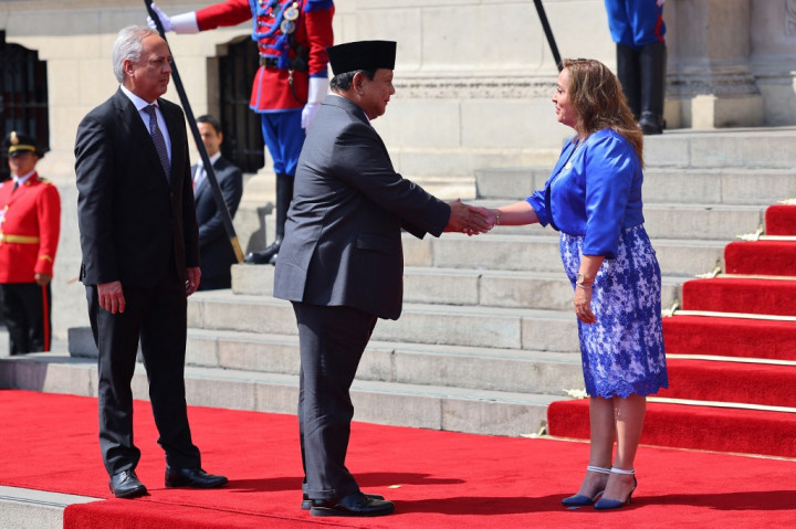 Presiden Prabowo Subianto bertemu Presiden Peru Dina Boluarte di Istana Palacio de Gobierno, Lima, Peru, Kamis, 14 November 2024 siang waktu setempat, dan merayakan 50 tahun hubungan diplomatik yang telah dijalin kedua negara.