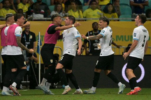 Pada pertandingan yang digelar di Stadion Arena Fonte Nova, Salvador, Brasil, tim tamu unggul terlebih dahulu lewat sepakan Federico Valverde (55). 