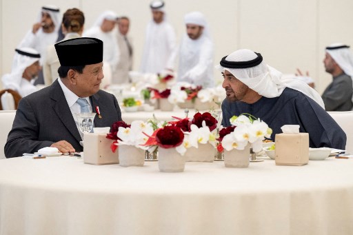 Presiden RI Prabowo Subianto mengucapkan terima kasih kepada Presiden Uni Emirat Arab (UEA) Mohammed bin Zayed Al Nahyan (MBZ) atas kerja sama terkait rumah sakit (RS) lapangan di Rafah dan Gaza, Palestina.