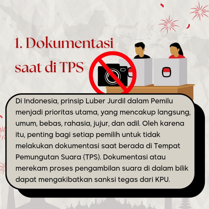 Ini Larangan Bagi Pemilih Selama di TPS