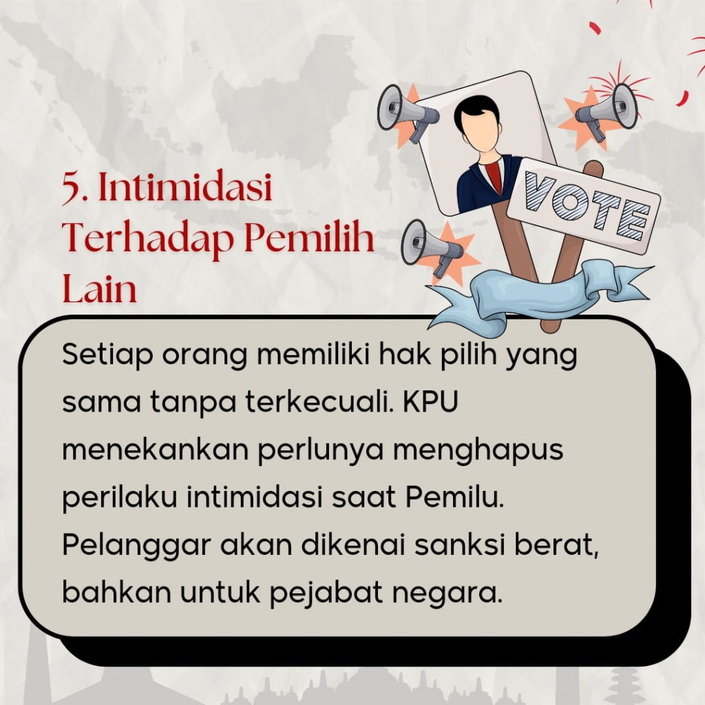 Ini Larangan Bagi Pemilih Selama di TPS