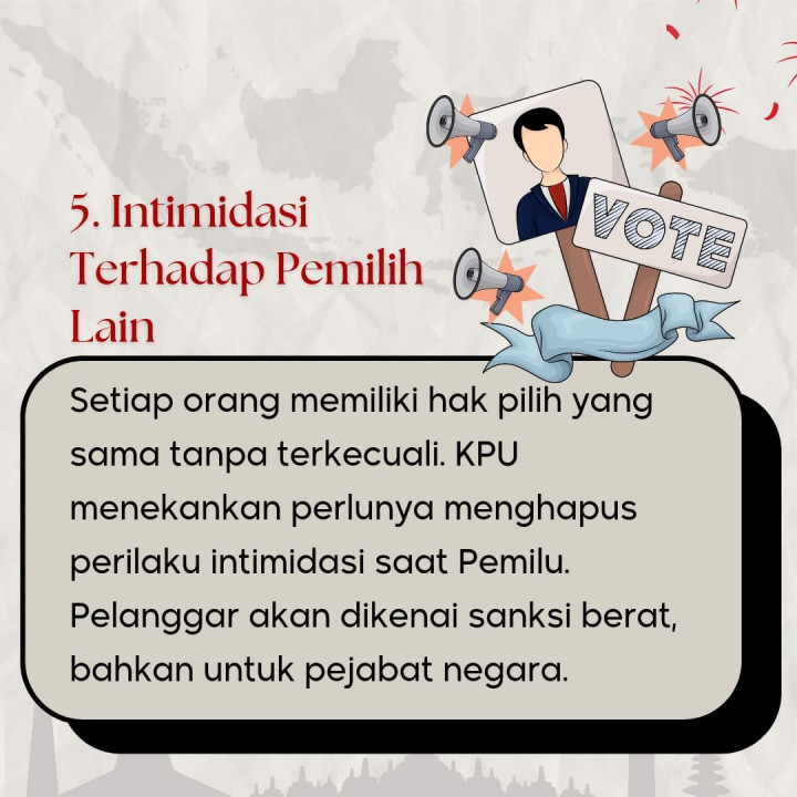 Ini Larangan Bagi Pemilih Selama di TPS