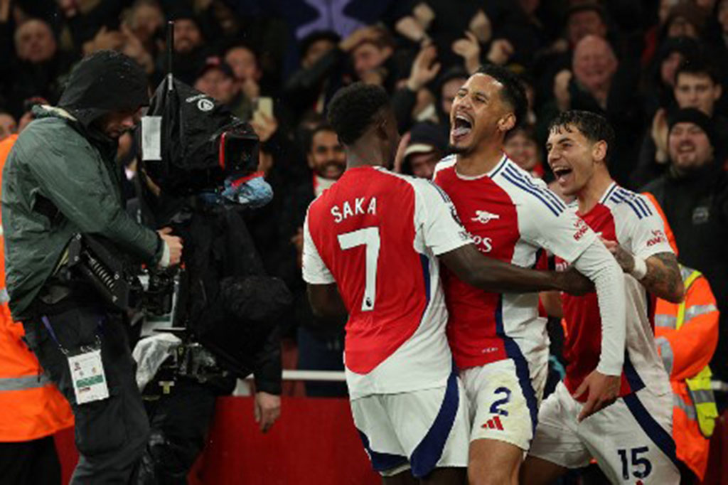 The Gunners berhasil menambah keunggulan setelah umpan Bukayo Saka dapat disambut sundulan Thomas Partey dan terkena punggung William Saliba pada menit ke-73. Gol ini dianggap milik bek asal Prancis tersebut.