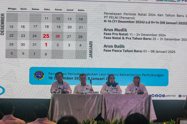 Dessy menyampaikan bahwa Pelni menyiapkan 55 kapal untuk melayani angkutan libur Natal 2024 dan Tahun Baru, terdiri atas 25 kapal penumpang dan 30 kapal perintis.