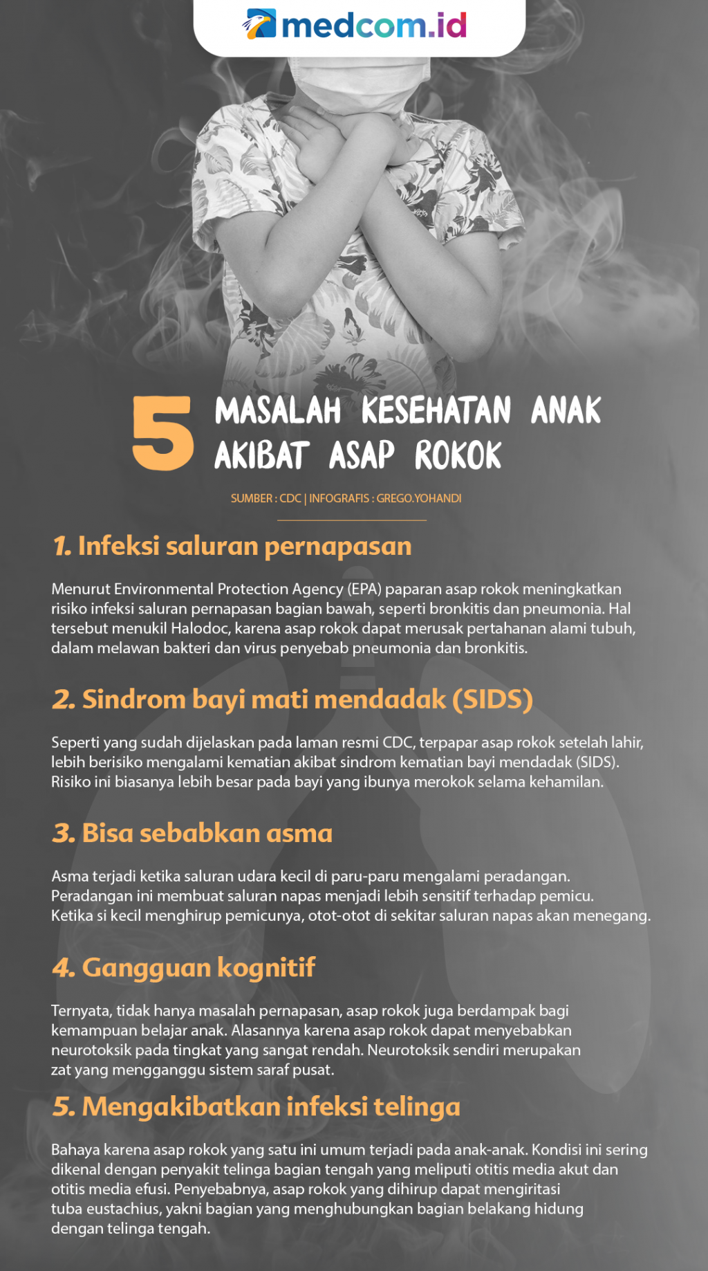 5 Masalah Kesehatan Anak Akibat Asap Rokok