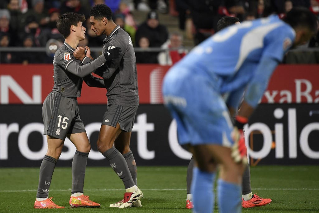 Real Madrid menang meyakinkan 3-0 atas Girona dengan pertandingan LaLiga di Estadi Municipal De Montilivi, Minggu, 8 Desember 2024 dini hari WIB.