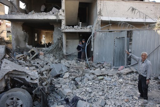 Kamp pengungsi Jabalia di Jalur Gaza utara, Palestina, telah menjadi kota hantu dengan sekitar 70% perumahan dan bangunan hancur total akibat serangan mematikan Israel di daerah tersebut.