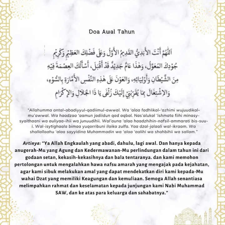 Bacaan Doa Menyambut Tahun Baru