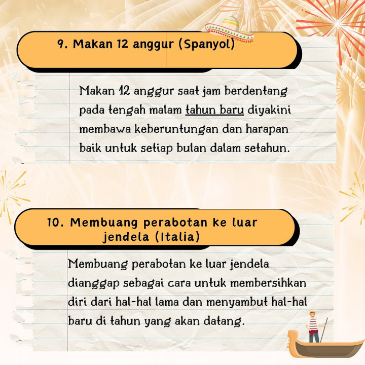 15 Tradisi Unik Menarik Keberuntungan saat Tahun Baru