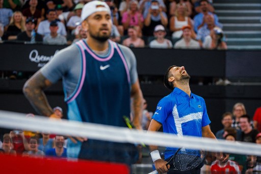 Novak Djokovic dan Nick Kyrgios harus mengakui keunggulan lawannya Nikola Mektic dan Michael Venus pada pertandingan perempat final ganda putra di Brisbane International, Brisbane, Rabu, 1 Januari 2025.