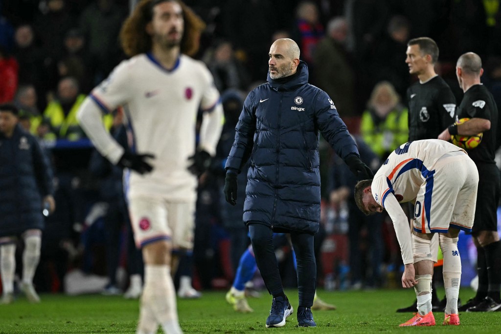 Chelsea melalui empat laga tanpa kemenangan setelah ditahan imbang Crystal Palace 1-1 pada pekan ke-20 Liga Inggris di Stadion Selhurst Park, London, Sabtu, 4 Januari 2025.