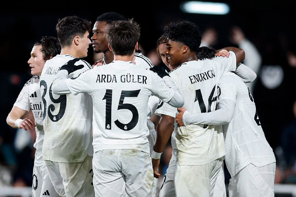 Real Madrid pesta gol saat menggilas tim divisi empat Depotivo Minera dengan skor 5-0 dalam pertandingan babak penyisihan Copa del Rey (Piala Raja) Spanyol 2024/25, di Municipal Stadium Cartagonova, Selasa, 7 Januari 2025 dini hari WIB.