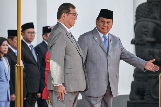 Presiden RI Prabowo Subianto menerima kunjungan Perdana Menteri (PM) Jepang Shigeru Ishiba di Istana Kepresidenan Bogor, Kota Bogor, Jawa Barat, Sabtu, 11 Januari 2025.