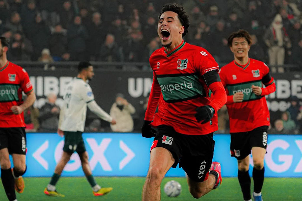 NEC Nijmegen membuka keunggulan lewat Sami Ouaissa pada menit ke-34 melalui sepakan kaki kiri memanfaatkan situasi tendangan bebas. Tim tamu kemudian menyamakan kedudukan lewat  Rosier Loreintz pada menit ke-39.