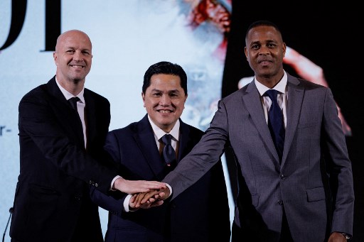 PSSI resmi mengenalkan Jordi Cruyff sebagai penasihat teknik kepada awak media dan publik pada jumpa pers di Jakarta, Selasa, 11 Maret 2025.