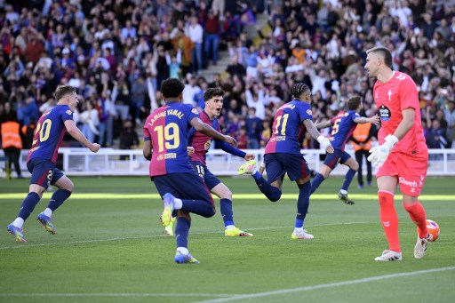 Penyerang sayap Raphinha mencetak brace untuk membawa Barcelona menaklukkan Celta Vigo 4-3 pada pertandingan Liga Spanyol yang berlangsung di Stadio Olympico, Barcelona, Sabtu, 19 April 2025.