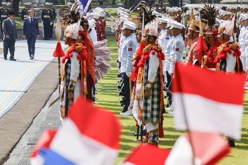 Prabowo dan Presiden Macron kemudian melakukan inspeksi pasukan kehormatan yang berbaris rapi di halaman Istana Merdeka. Setelah itu, dilakukan sesi perkenalan delegasi dari kedua negara sebelum melanjutkan agenda di dalam Istana Merdeka.