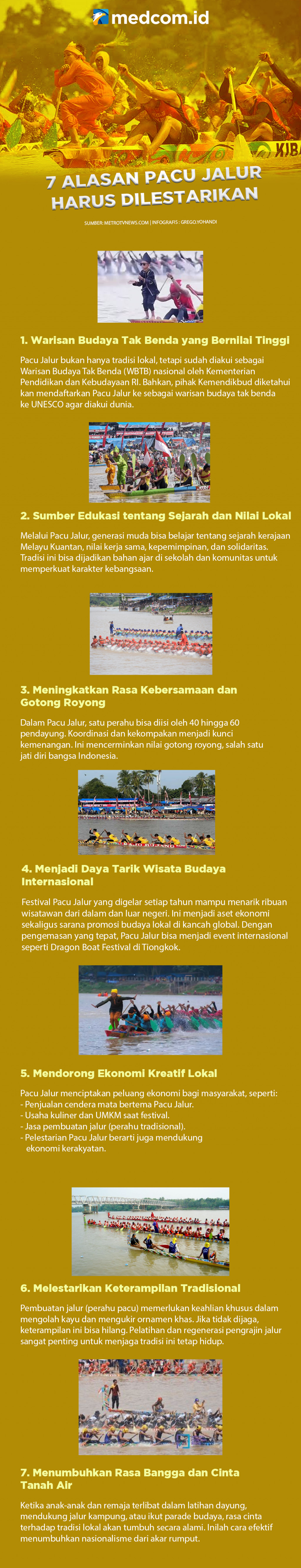 7 Alasan Pacu Jalur Harus Dilestarikan