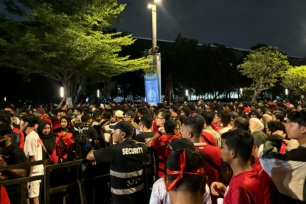 Suasana meriah menjelang laga Final Piala AFF U-23 2025 di Stadion Utama Gelora Bung Karno, Jakarta, Selasa, 29 Juli 2025 malam. 