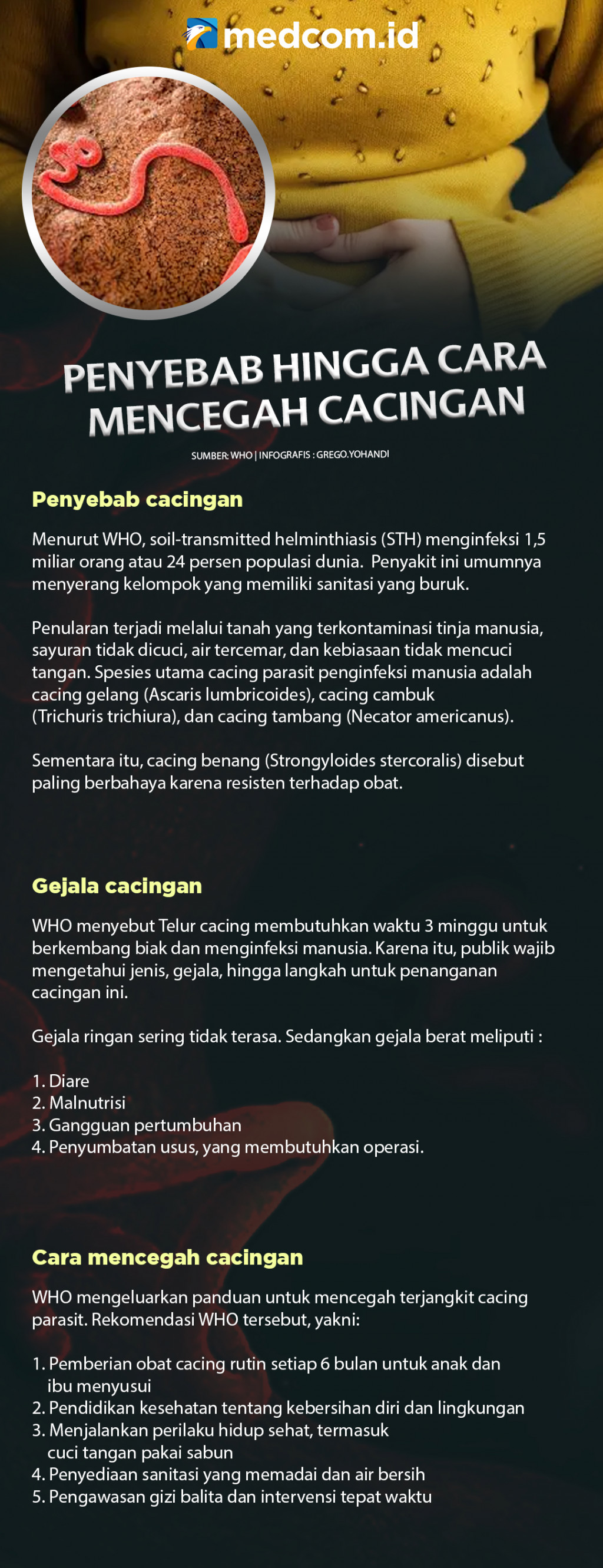 Penyebab Hingga Cara Mencegah Penyakit Cacingan