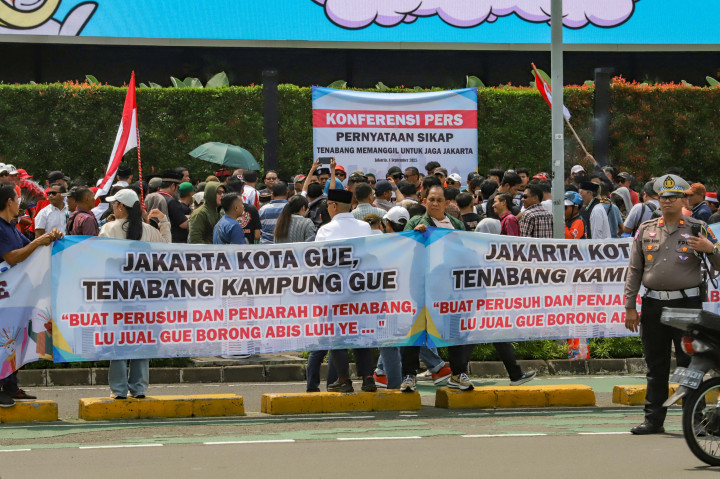 Sejumlah elemen masyarakat di Tanah Abang, Jakarta Pusat, menggelar deklarasi damai untuk bersama-sama menjaga Jakarta dari perusak dan pelaku anarkis.