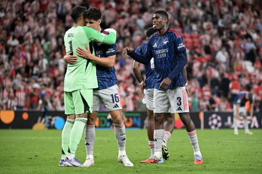 Kedua gol Arsenal dicetak oleh Gabriel Martinelli dan Leandro Trossard, demikian catatan UEFA.