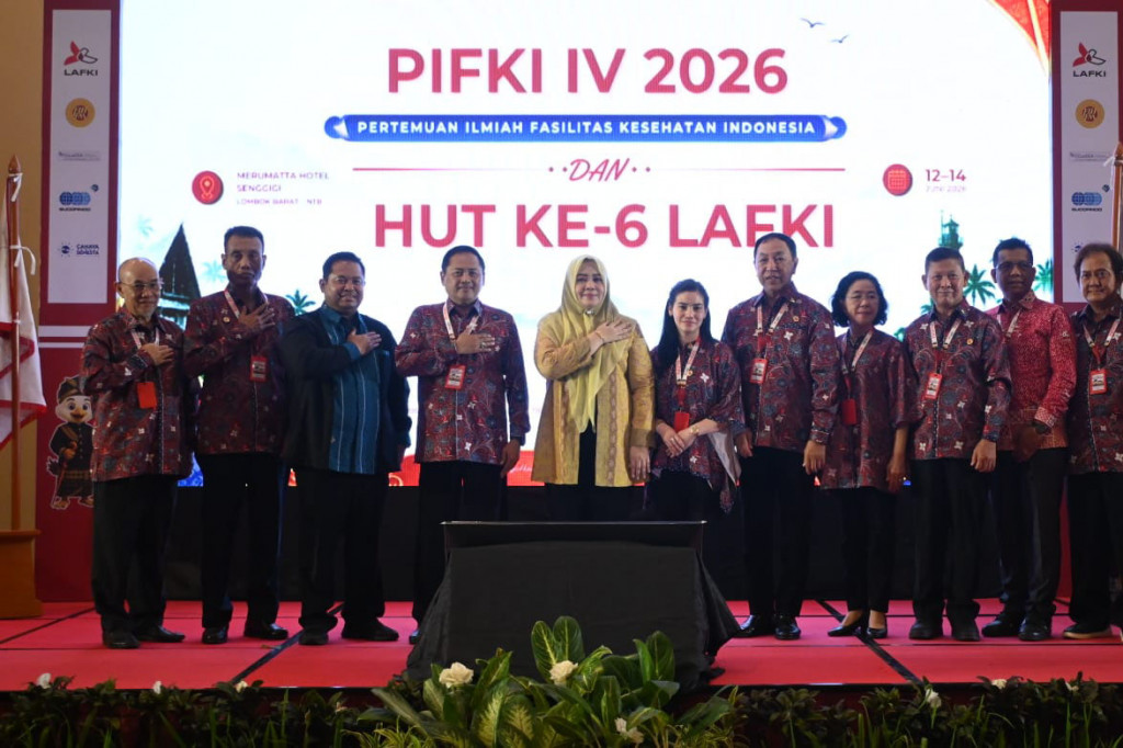 Pesan tersebut mengemuka dalam Pertemuan Ilmiah Fasilitas Kesehatan Indonesia (PIFKI) IV yang dirangkaikan dengan peringatan Hari Ulang Tahun ke-6 Lembaga Akreditasi Fasilitas Kesehatan Indonesia (LAFKI) di Lombok, Nusa Tenggara Barat, Sabtu, 13 Juni 2026.