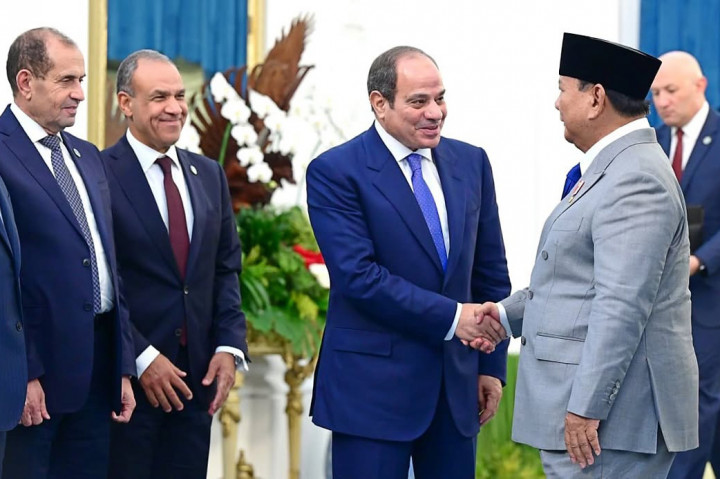 Presiden RI Prabowo Subianto melakukan pertemuan bilateral saat menerima kunjungan kenegaraan Presiden Republik Arab Mesir Abdel Fattah El-Sisi di Istana Merdeka, Jakarta, Minggu, 11 Oktober 2026.