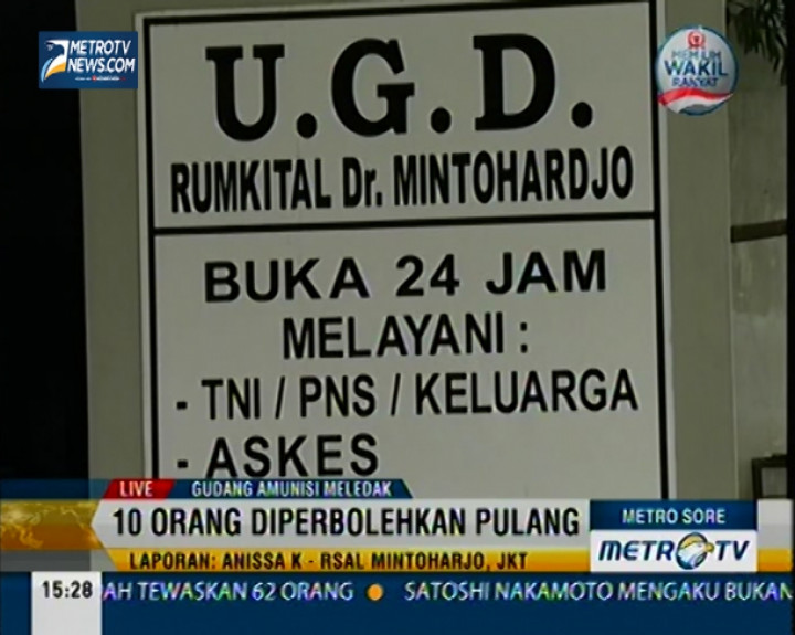 Sepuluh Korban Ledakan Diperbolehkan Pulang