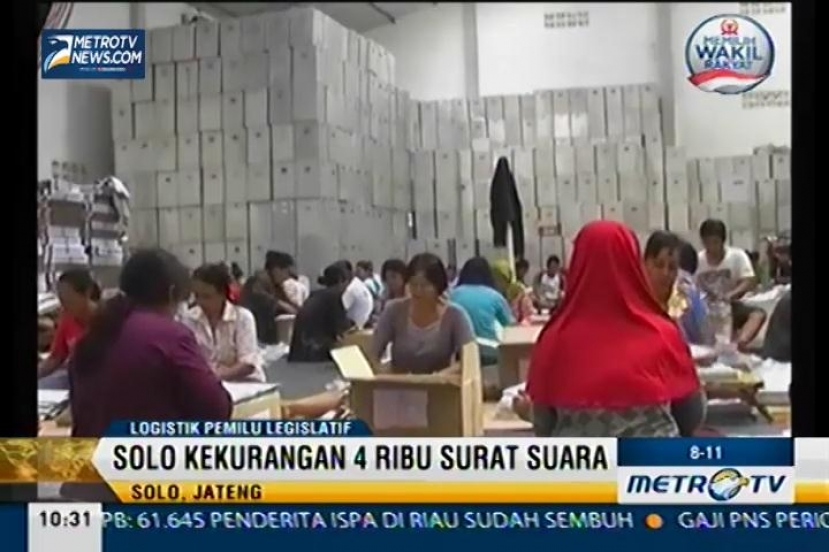Kediri dan Solo Masih Kekurangan Surat Suara