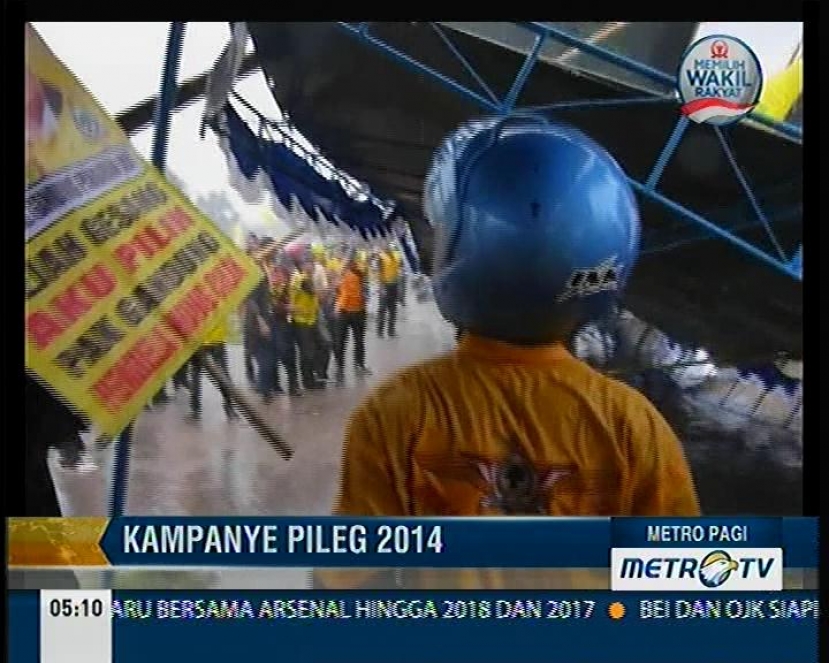 Kampanye Terbuka Partai Golkar di Yogyakarta Diwarnai dengan Tenda Roboh