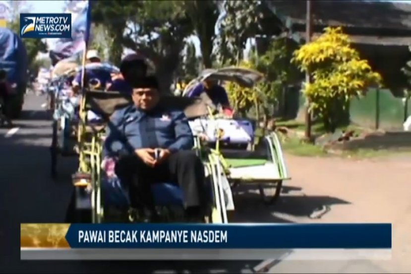 Pawai Becak Kampanye Nasdem