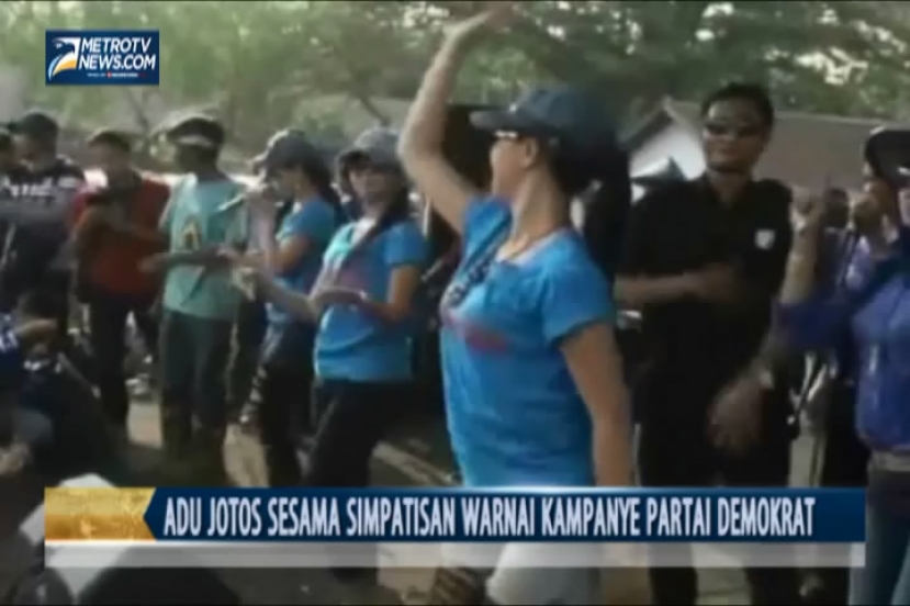 Adu Jotos Sesama Simpatisan Warnai Kampanye Partai Demokrat